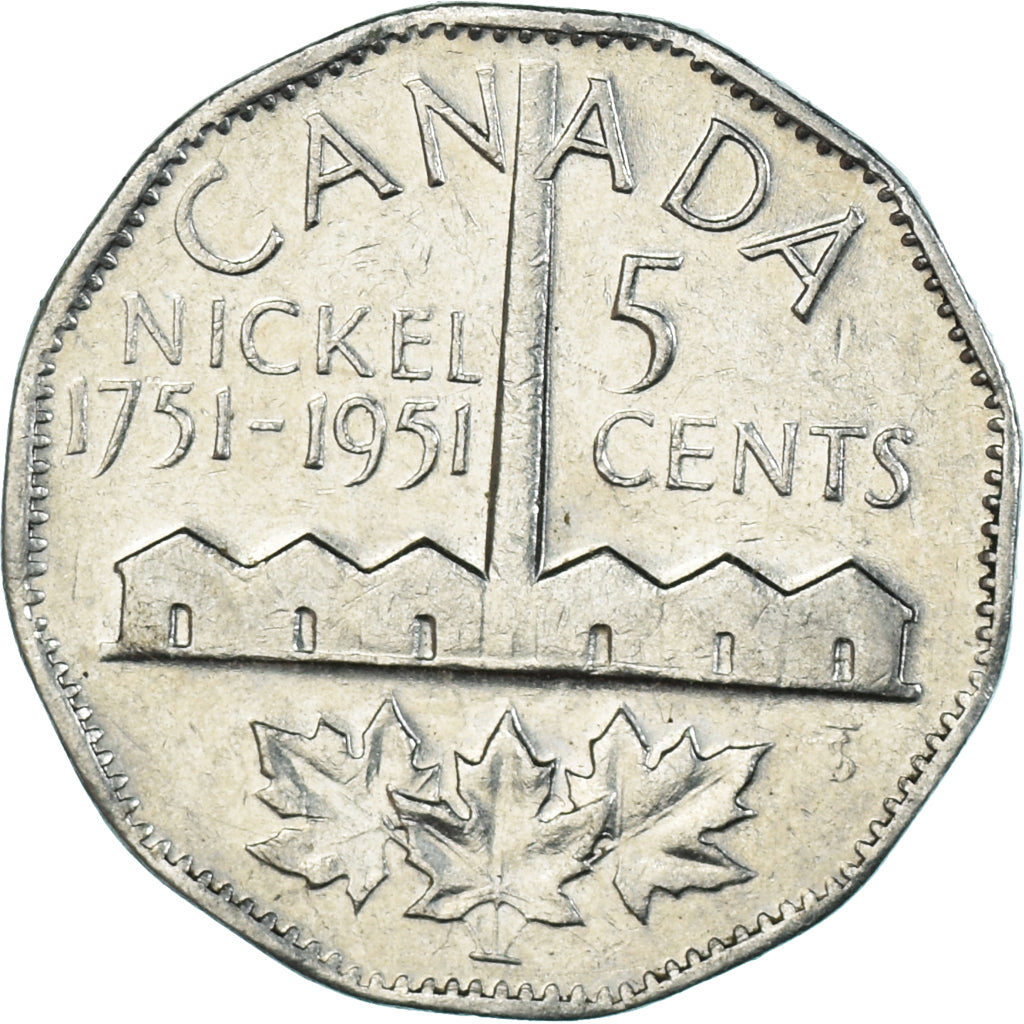 Coin, Canada, 5 Cents, 1951