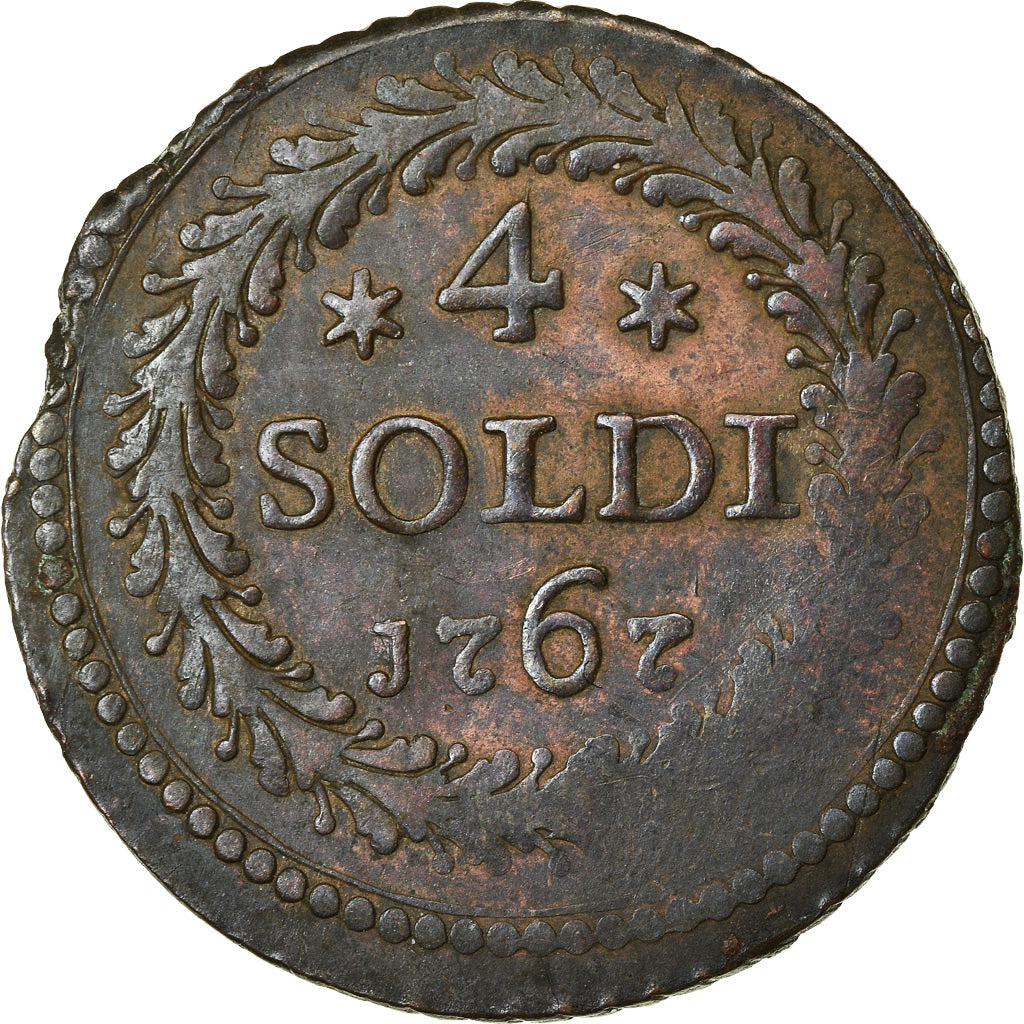 Coin, ITALIAN STATES, CORSICA, General Pasquale Paoli, 4 Soldi, 1767, Murato