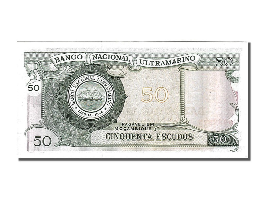 Banknote, Mozambique, 50 Escudos, 1970, 1970-10-27, KM:116, UNC(65-70)