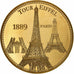 Francia, medaglia, Tour Eiffel, Doratura in rame-nichel, FDC