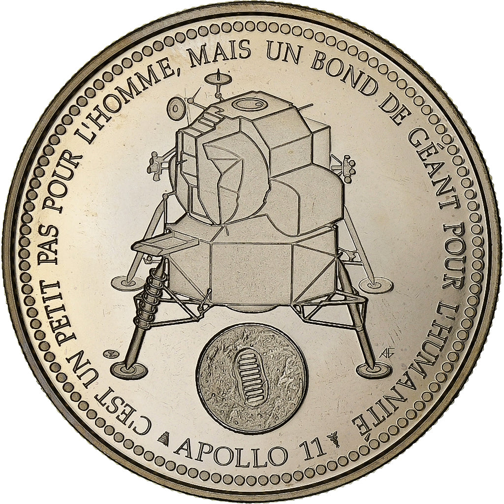 Francia, medaglia, Apollo 11, Le Premier Homme sur la Lune, Rame-nichel, FDC