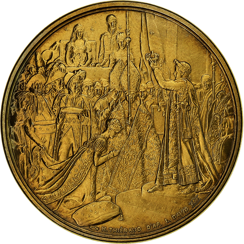France, Medal, Le sacre de Napoléon Ier par Pie VII, Copper-Nickel Gilt