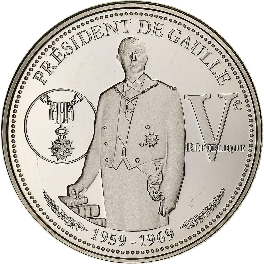 France, Medal, Vème République, Président De Gaulle, Copper-nickel, MS(65-70)