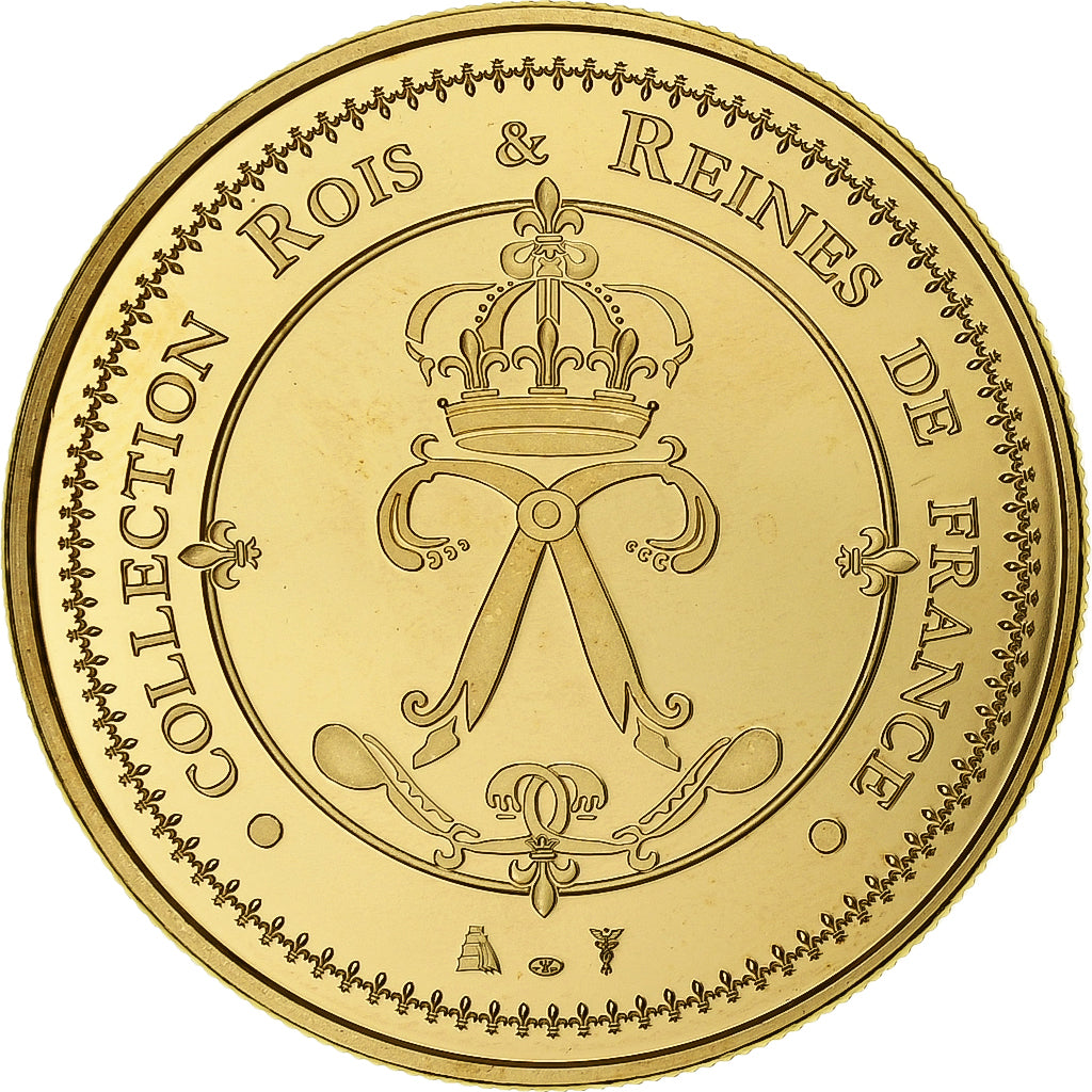 Francia, medaglia, Louis XIV, Dynastie des Bourbons, Doratura in rame-nichel