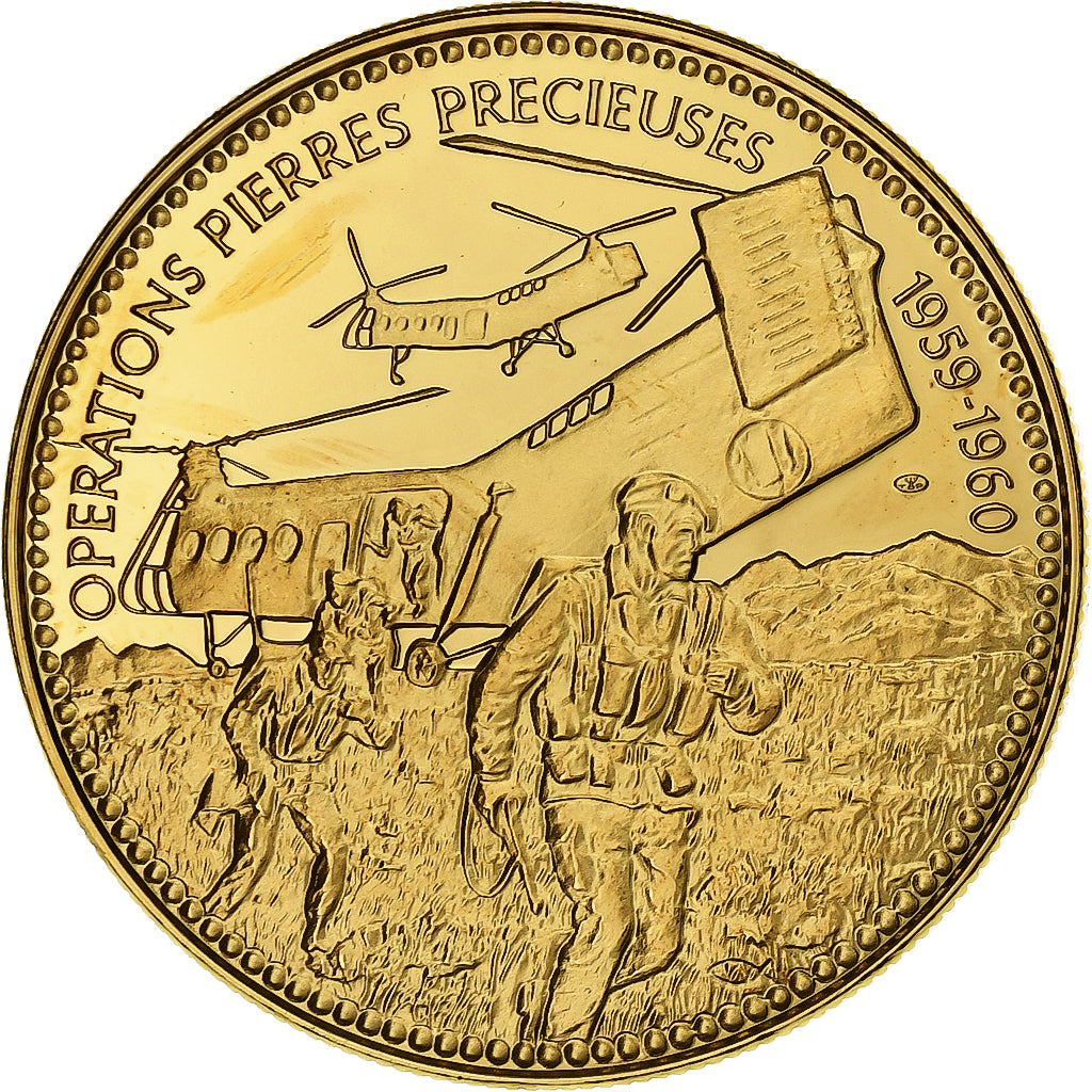 Francia, medaglia, Guerre d'Algérie, Opérations Pierres Précieuses, Doratura