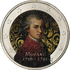 Austria, 2 Euro, Mozart, Colourized, Bimetálico, SC