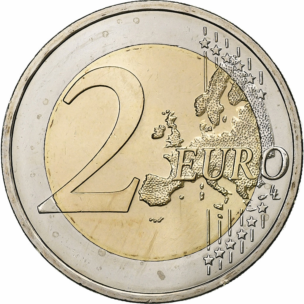 Austria, 2 Euro, Mozart, Colourized, Bimetálico, SC