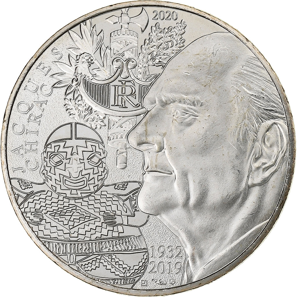 France, 10 Euro, Jacques Chirac, 2020, Silver, MS(63)