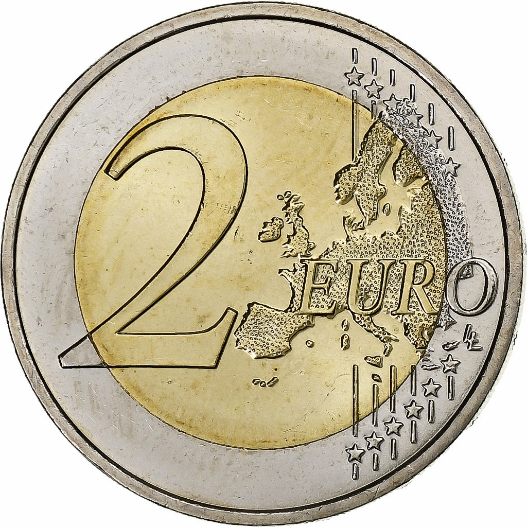 France, 2 Euro, 30 ans   Drapeau européen, 2015, Paris, Bimetallic, SPL+