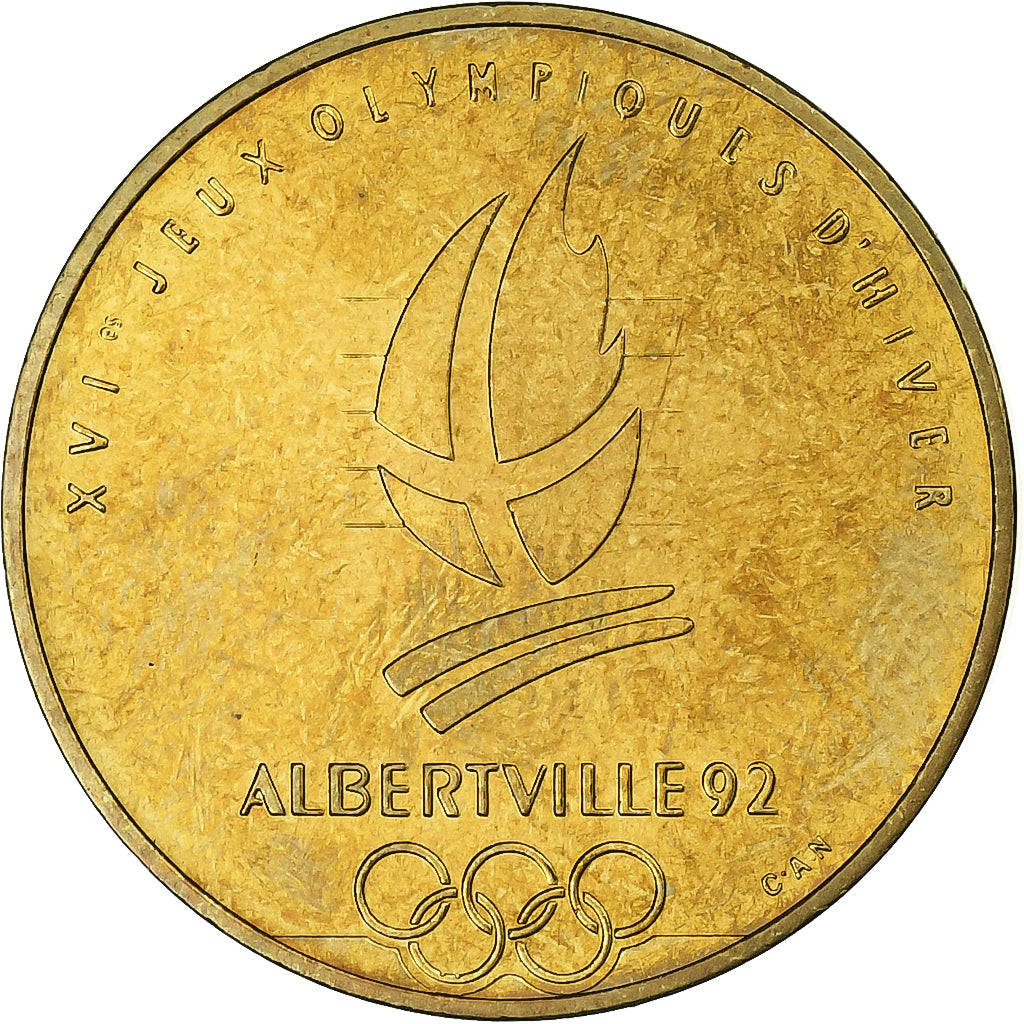 Francia, medaglia, XVIème JO d'Albertville, Calgary, 1992, Doratura in