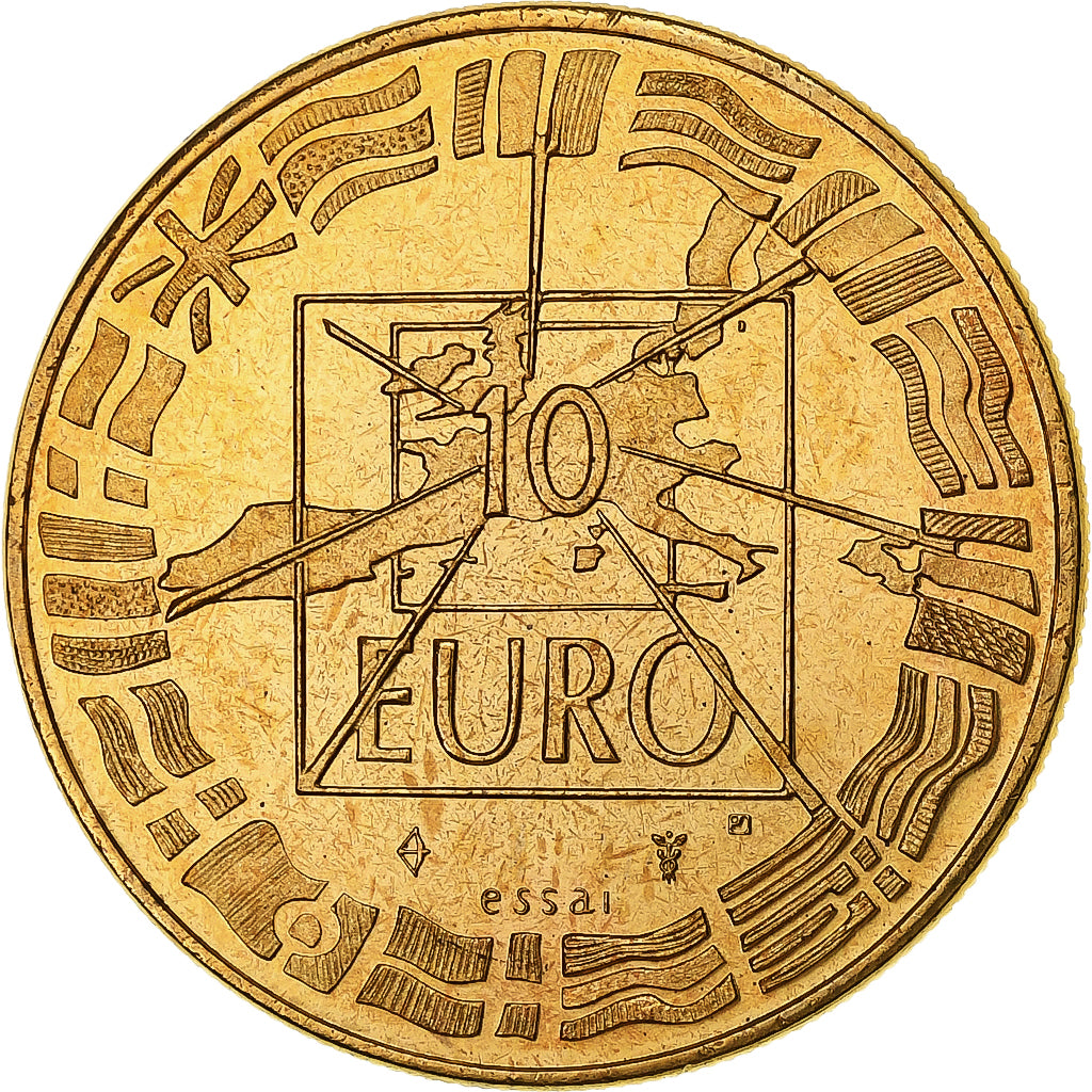 Francia, medaglia, 10 Euro, Football, 1998, Rame dorato, FDC