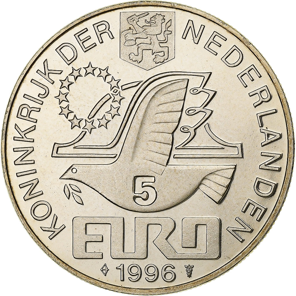 Netherlands, Beatrix, 5 Euro, 1996, Utrecht, Copper-nickel, MS(65-70), KM:126