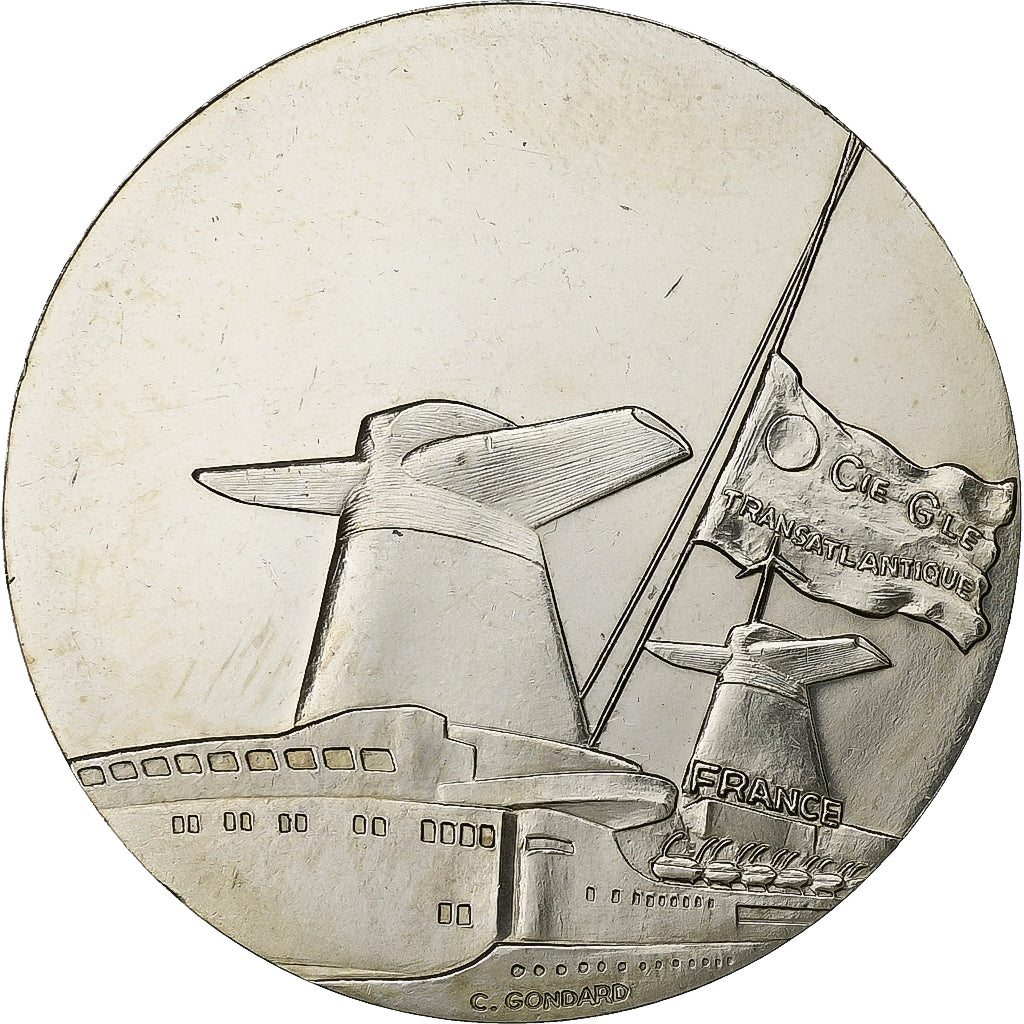 Francia, medaglia, Les Grands Transatlantiques, France, 1962, Nichel, C.