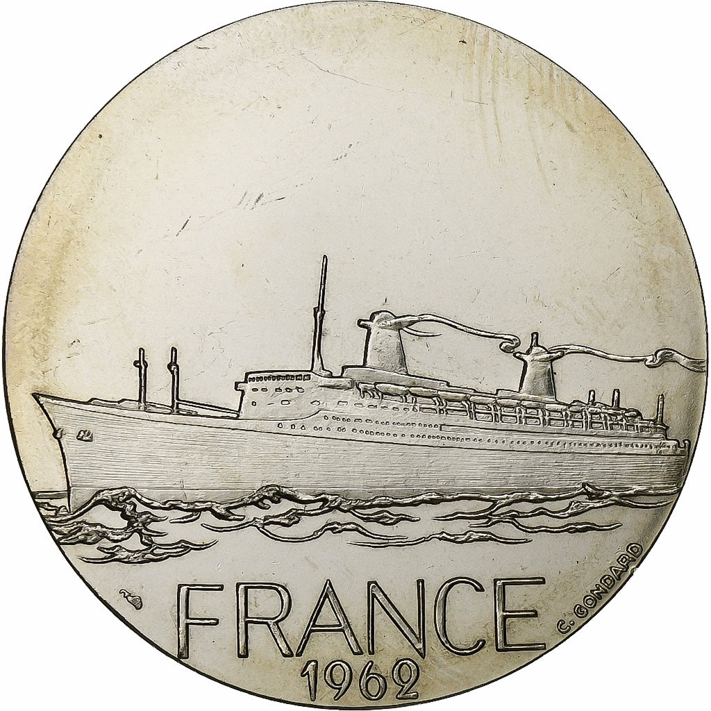Francia, medaglia, Les Grands Transatlantiques, France, 1962, Nichel, C.