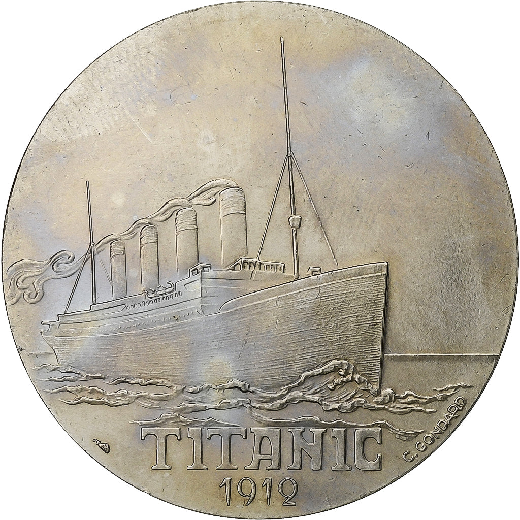 Francia, medaglia, Les Grands Transatlantiques, Titanic, Rame-nichel, C.