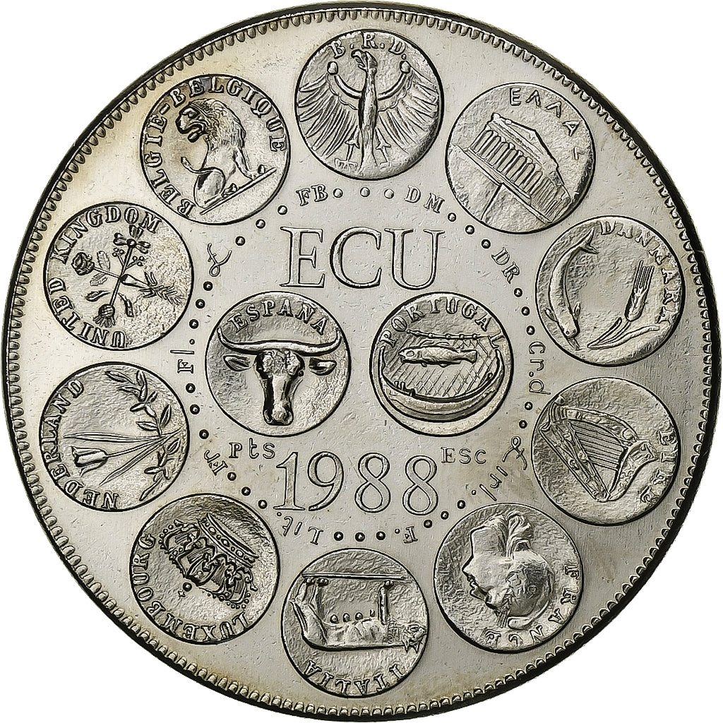 Francia, medaglia, Ecu Europa, Marianne, 1988, Rame-nichel, SPL