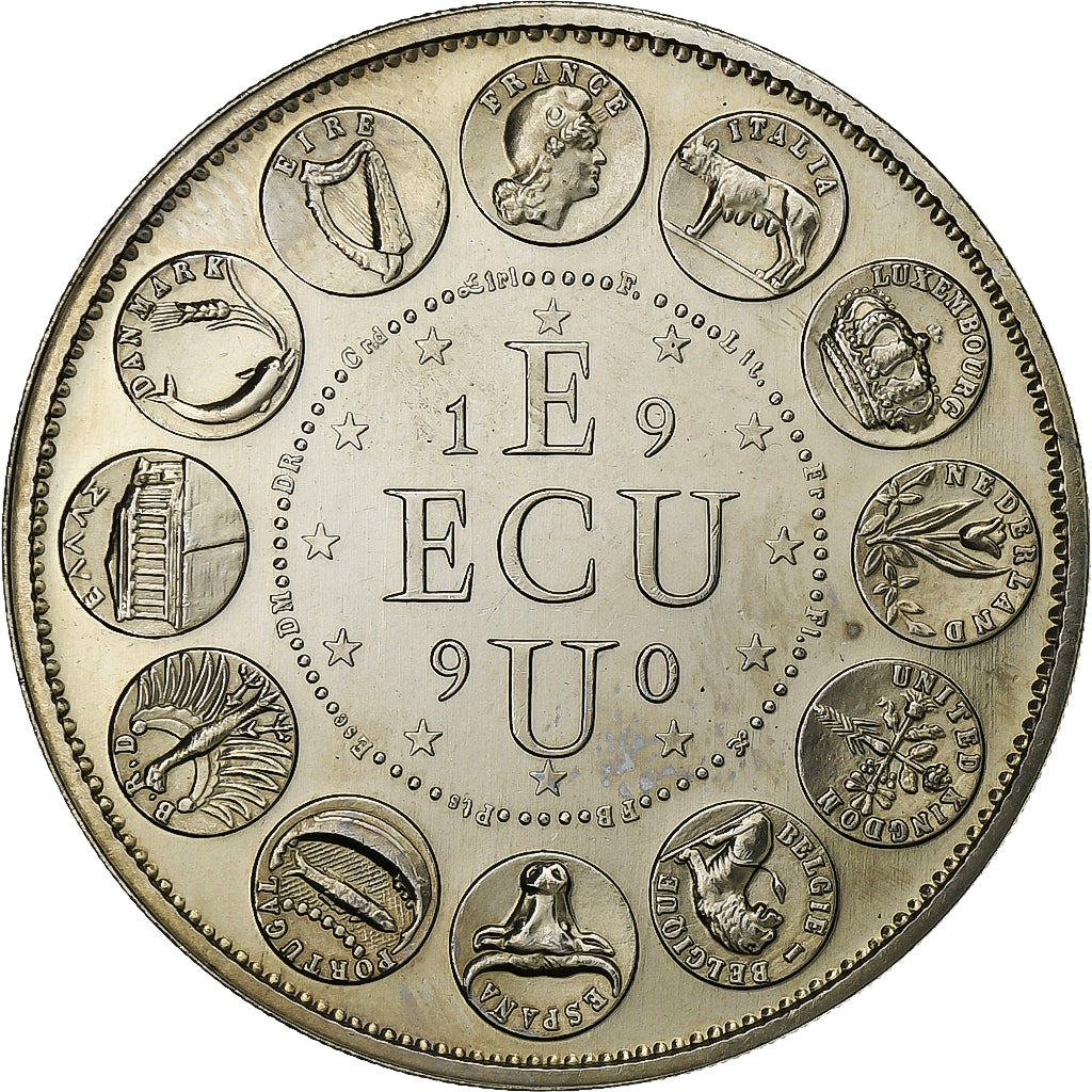 Francia, medaglia, Ecu Europa, Marianne, 1990, Rame-nichel, SPL