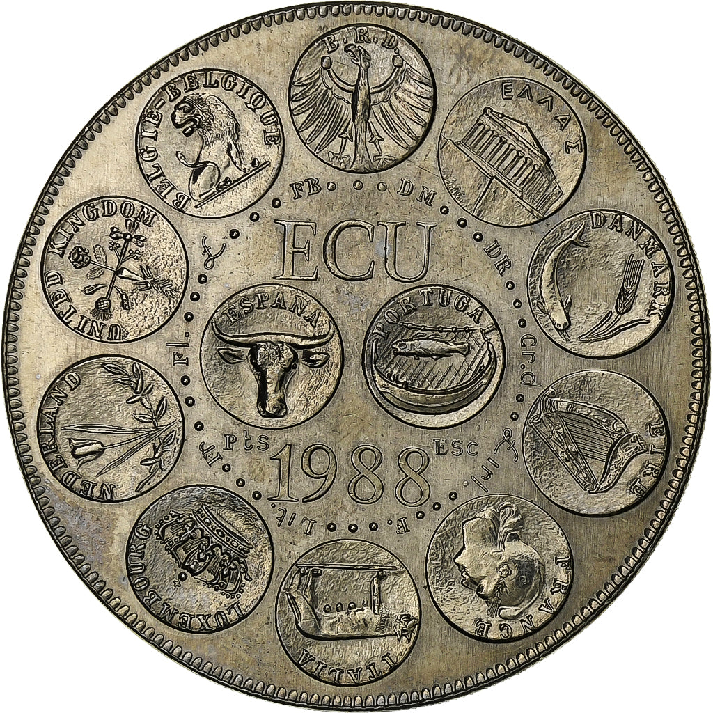 Francia, medaglia, Ecu Europa, Marianne, 1988, Rame-nichel, SPL