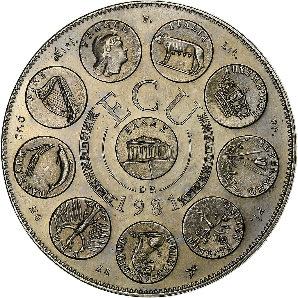 Francia, medaglia, Ecu Europa, Europe Assise, 1981, Rame-nichel, SPL
