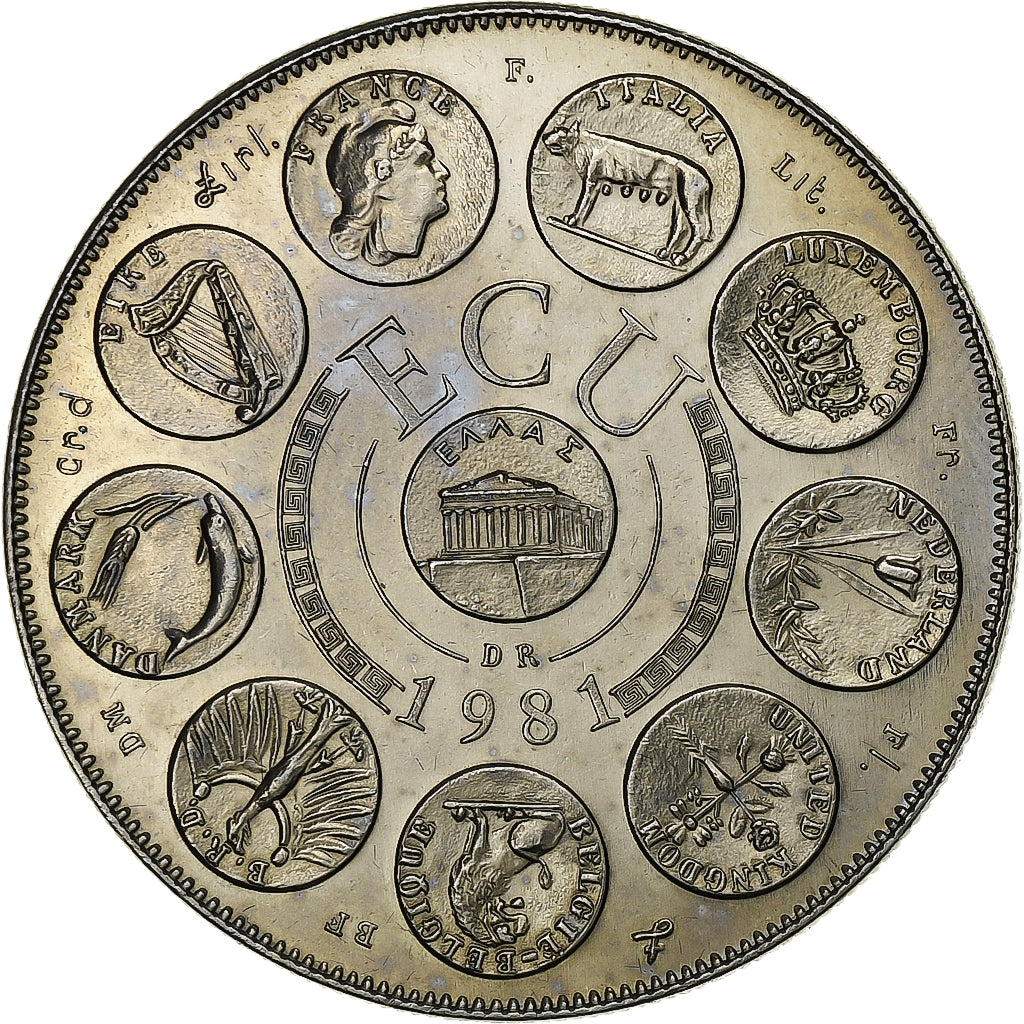 Francia, medaglia, Ecu Europa, Europe Assise, 1981, Rame-nichel, SPL