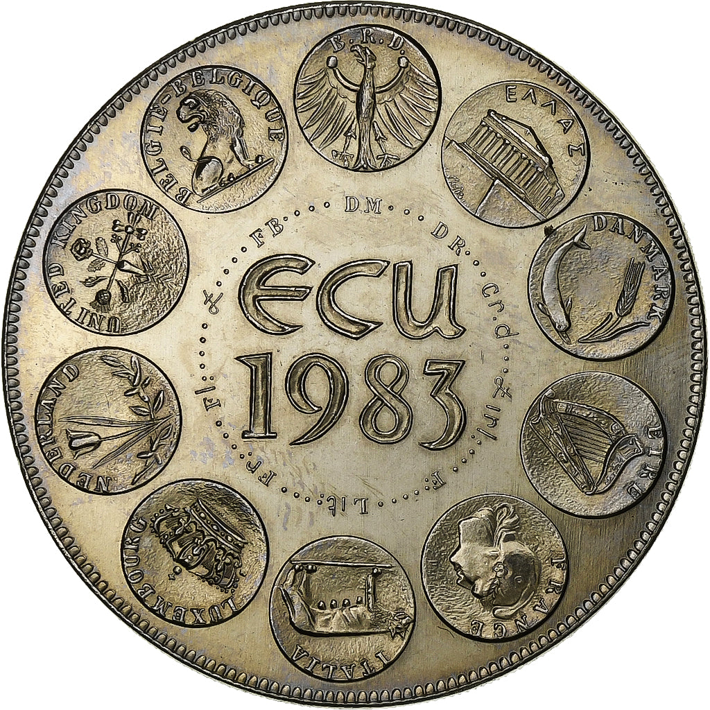 Francia, medaglia, Ecu Europa, Europe Assise, 1983, Rame-nichel, SPL+