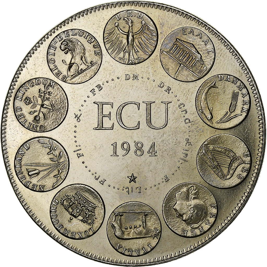 Francia, medaglia, Ecu Europa, Europe Assise, 1984, Rame-nichel, SPL