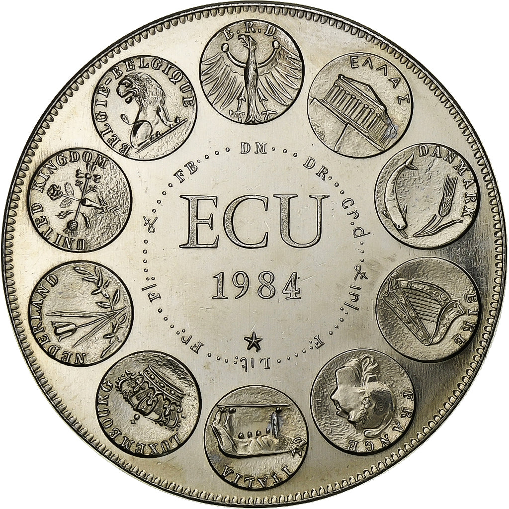 Francia, medaglia, Ecu Europa, Europe Assise, 1984, Rame-nichel, SPL+