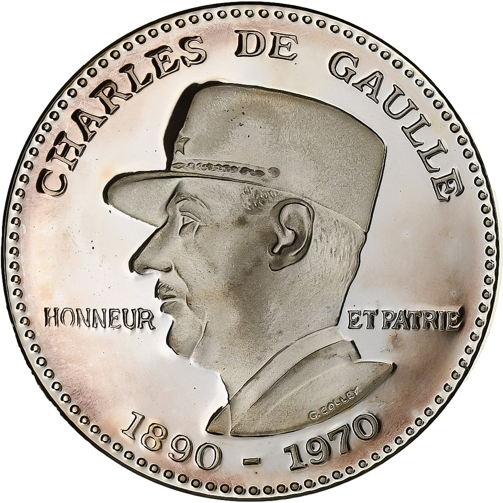 France, Medal, Cinquantenaire de La Libération, De Gaulle, 1994, Silver, MS(63)