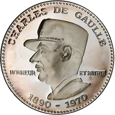 France, Medal, Cinquantenaire de La Libération, De Gaulle, 1994, Silver, MS(63)