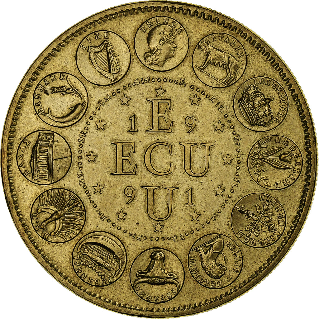 France, Medal, Ecu Europa, Marianne, 1991, Bronze Florentin, AU(55-58)