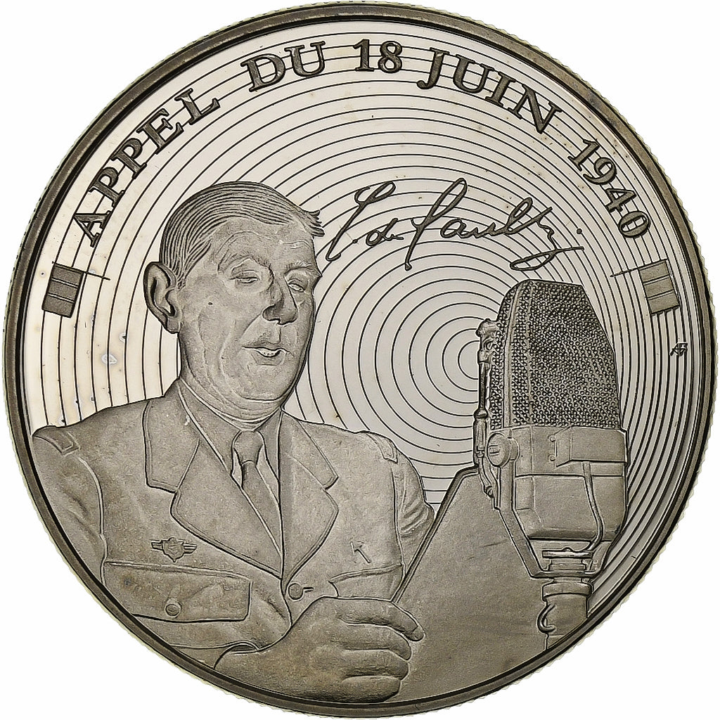Francia, medaglia, Charles De Gaulle, Appel du 18 juin 1940, Rame-nichel, SPL+