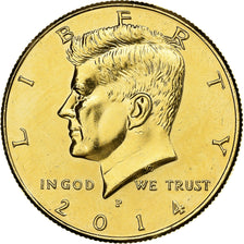 United States, Half Dollar, 2014, Philadelphia, Gold plated, MS(63)