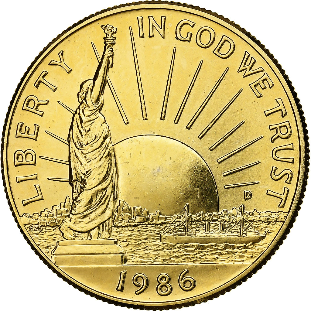 Estados Unidos da América, Half Dollar, 1986, U.S. Mint, Cobre-Níquel Dourado
