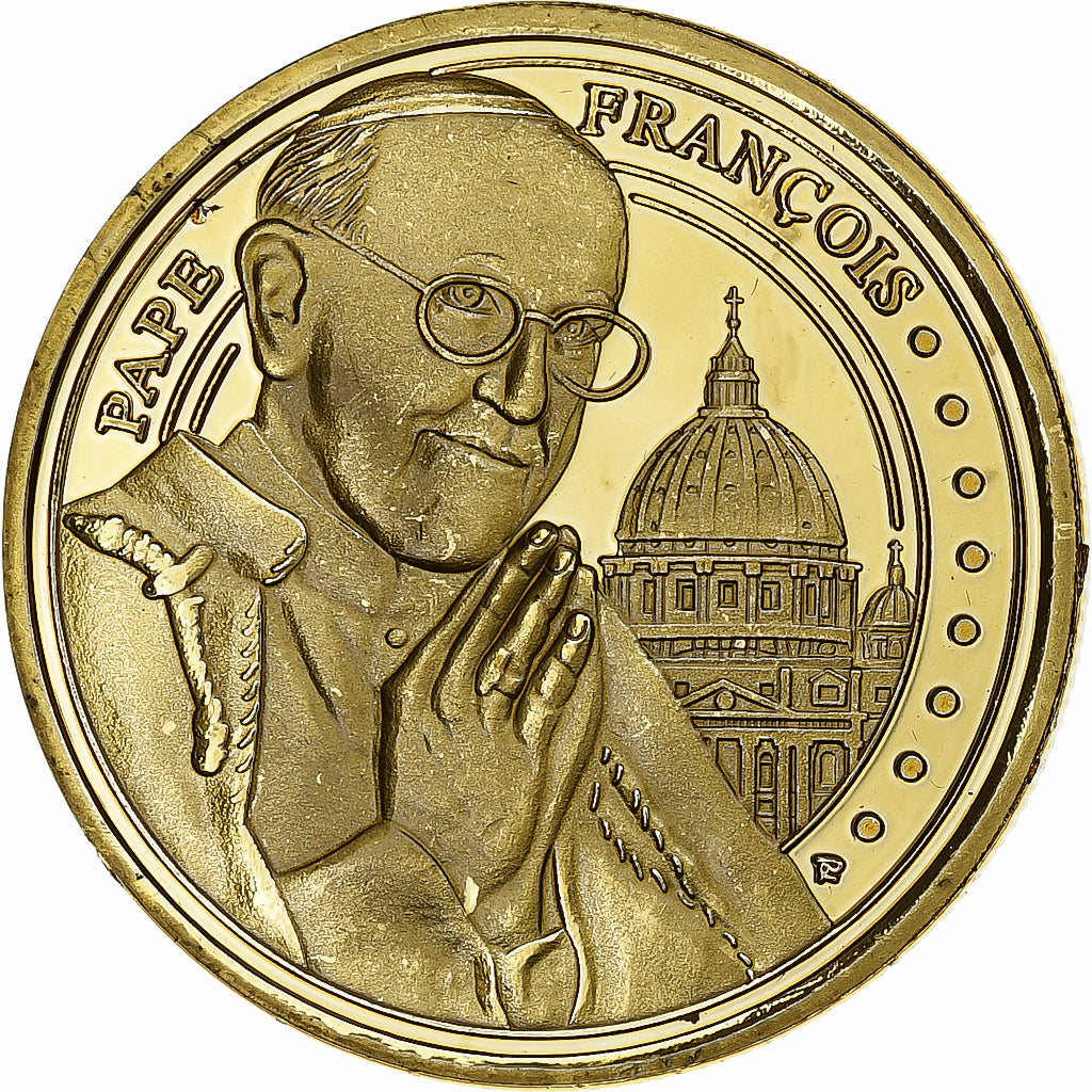 Vatican, Medal, Le Pape François, Copper-Nickel Gilt, MS(64)