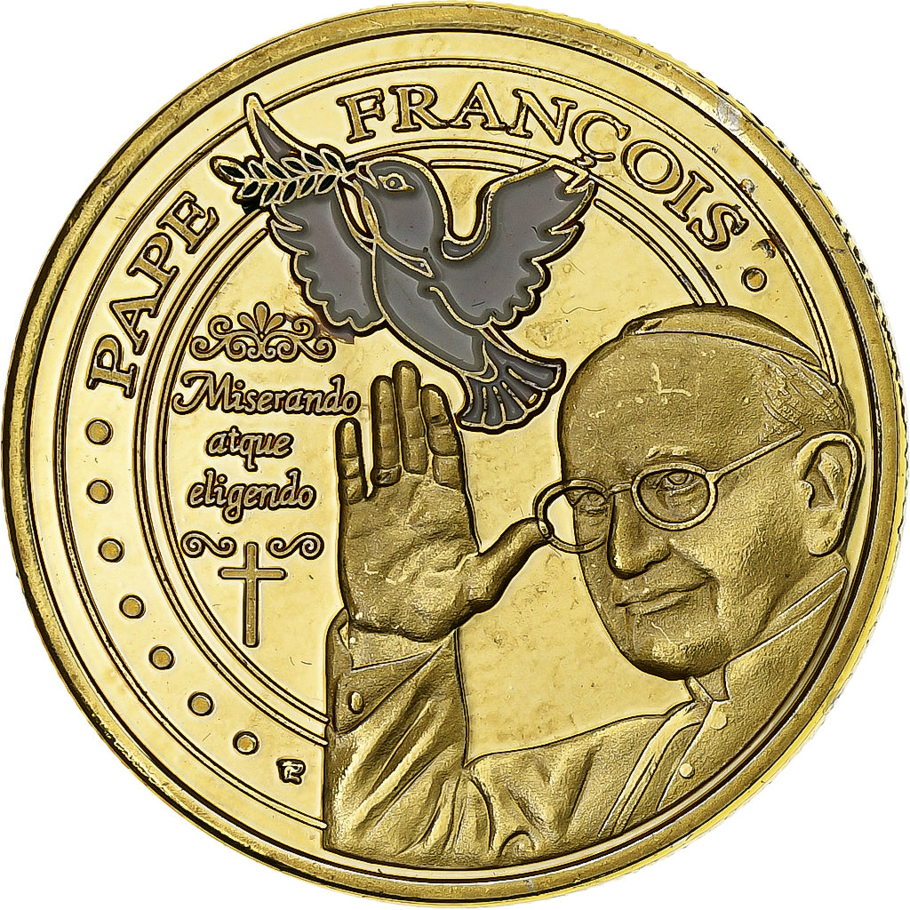Vatican, Medal, Le Pape François, Copper-Nickel Gilt, MS(64)
