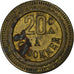 Francia, 20 Centimes, A Consommer, Ottone, N°100, MB