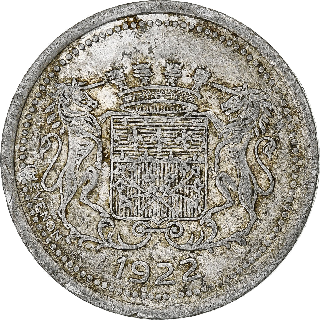 França, Chambre de commerce d'Amiens, 10 Centimes, 1922, VF(30-35), Alumínio