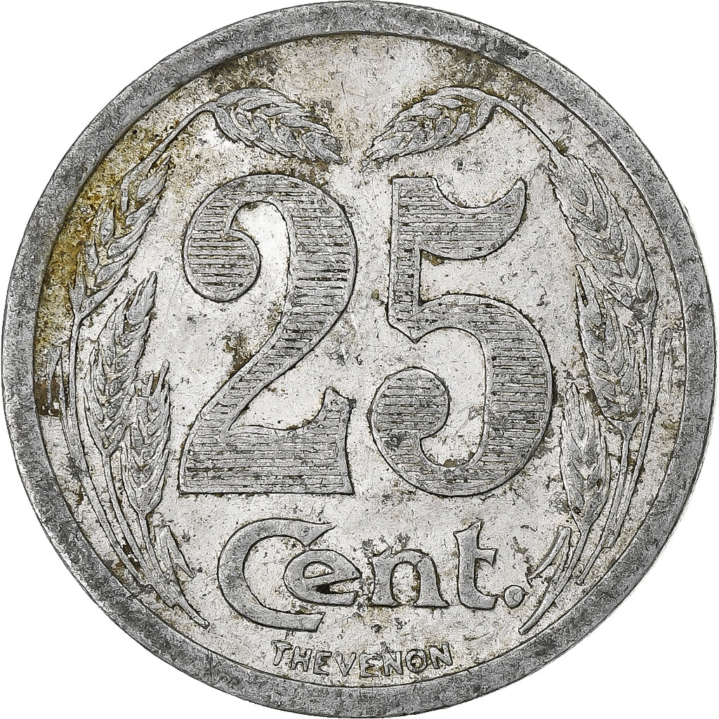 França, Chambre de commerce d'Evreux, 25 Centimes, 1921, VF(30-35), Alumínio