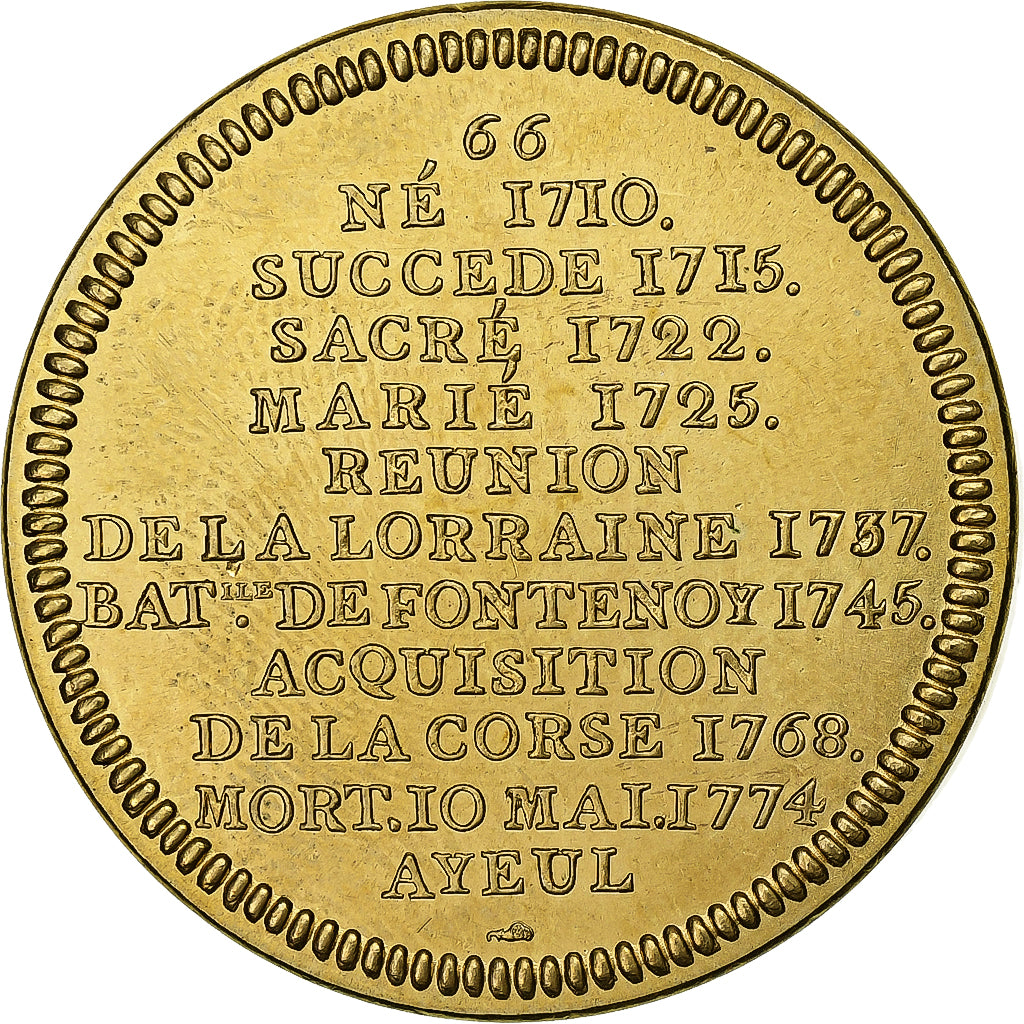 Francia, medaglia, Roi de France, Louis XV, Rame-nichel-alluminio, Piéfort, FDC