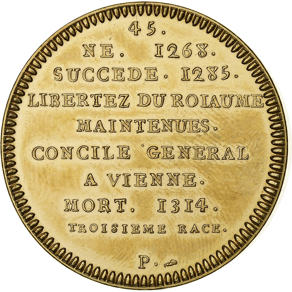 Francia, medaglia, Roi de France, Philippe IV, Rame-nichel-alluminio, Piéfort