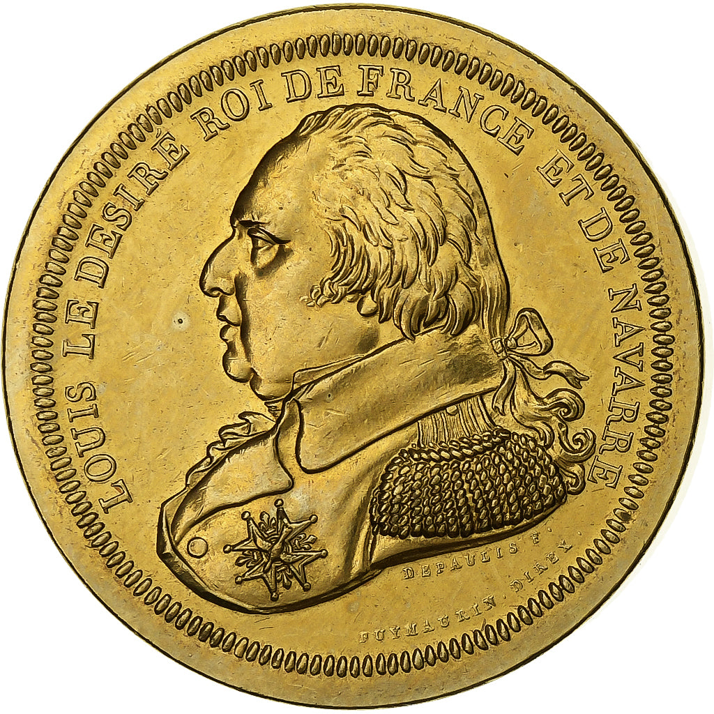 France, Médaille, Roi de France, Louis XVIII, Cupro-nickel Aluminium, Piéfort