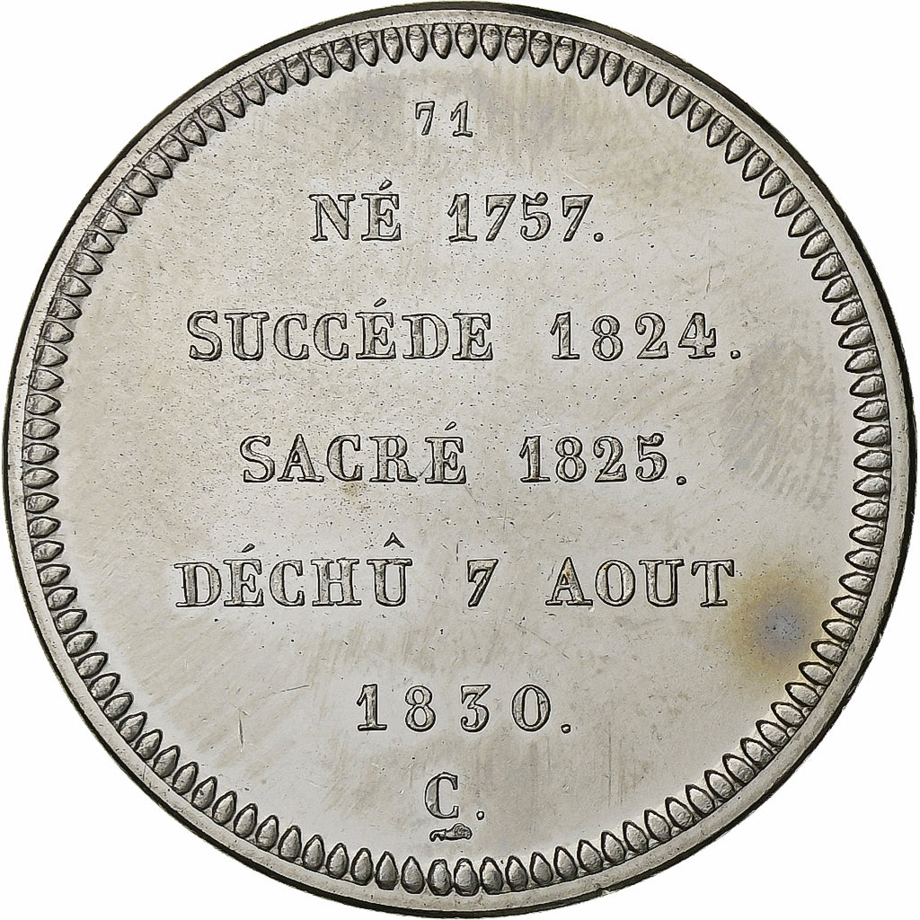 France, Medal, Roi de France, Charles X, Copper-nickel, Piéfort, MS(64)