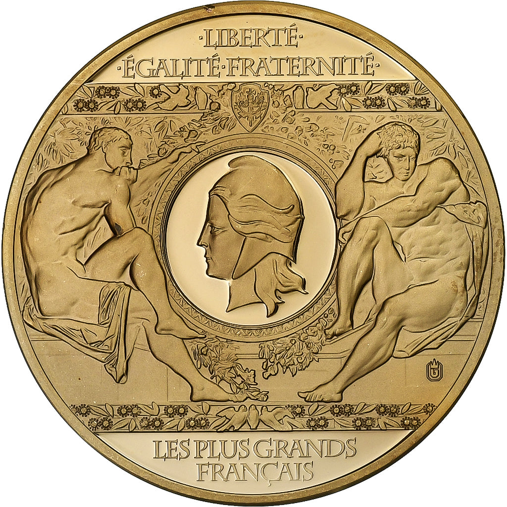 France, Medal, Les plus Grands Français, Charlemagne, Copper Gilt, MS(65-70)