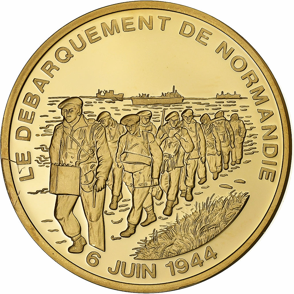 Frankreich, Medaille, 1939-1945, Débarquement de Normandie, Copper Gilt, STGL