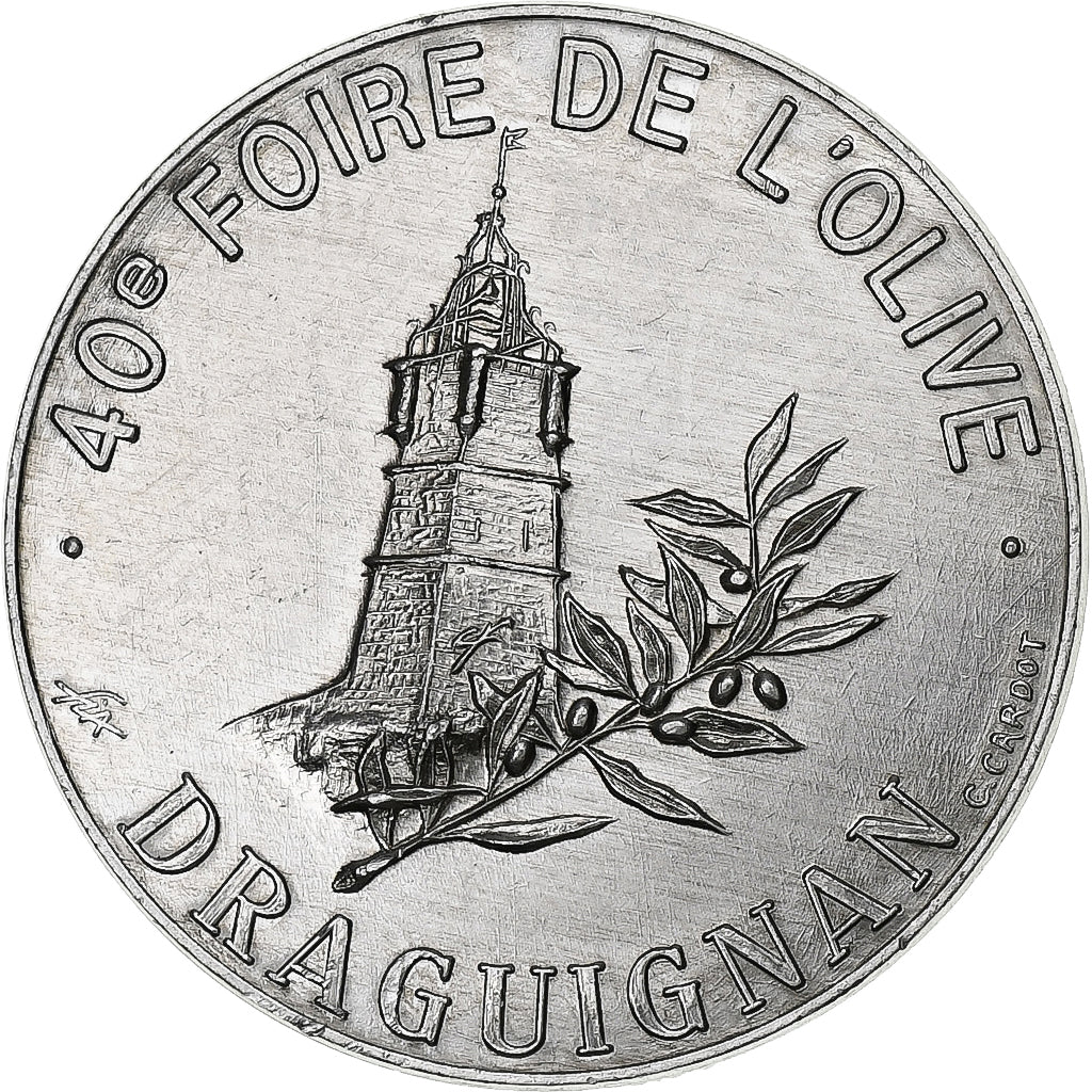 France, Ecu, Draguignan, 40ème Foire de l'Olive, 1993, Aluminium, Cardot