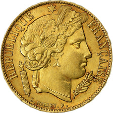 France, 20 Francs, Cérès, 1851, Paris, Gold, AU(55-58), Gadoury:1059, KM:762