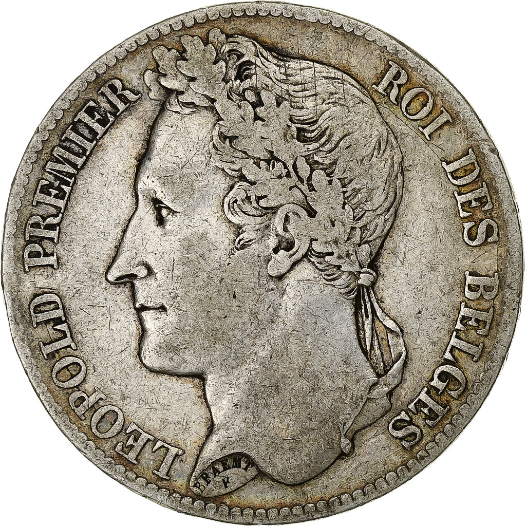 Belgique, Leopold I, 5 Francs, 5 Frank, 1833, Argent, TB+, KM:3.1