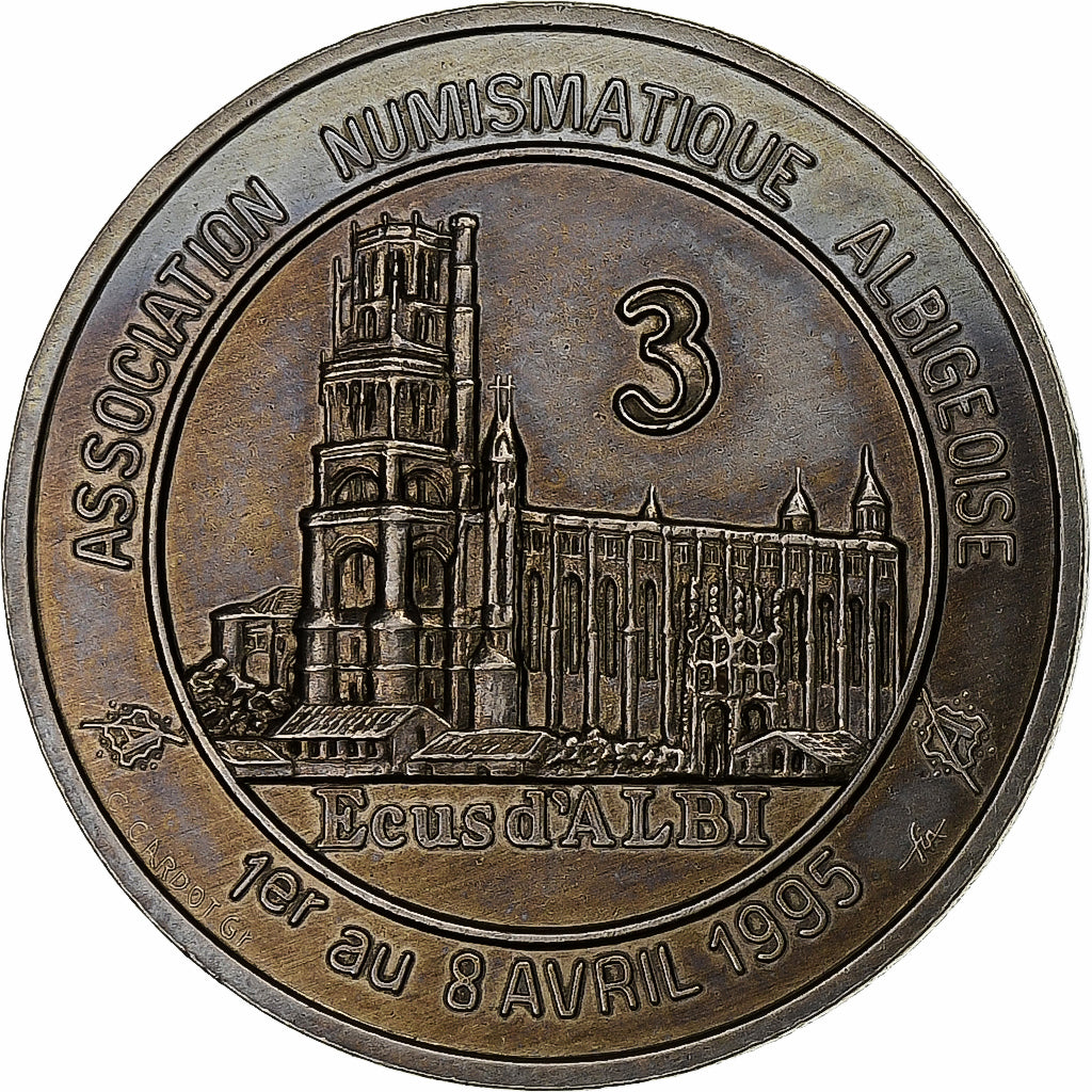 France, Medal, Euros des Villes, 3 Ecu d'Albi, 1995, Nickel, MS(63)