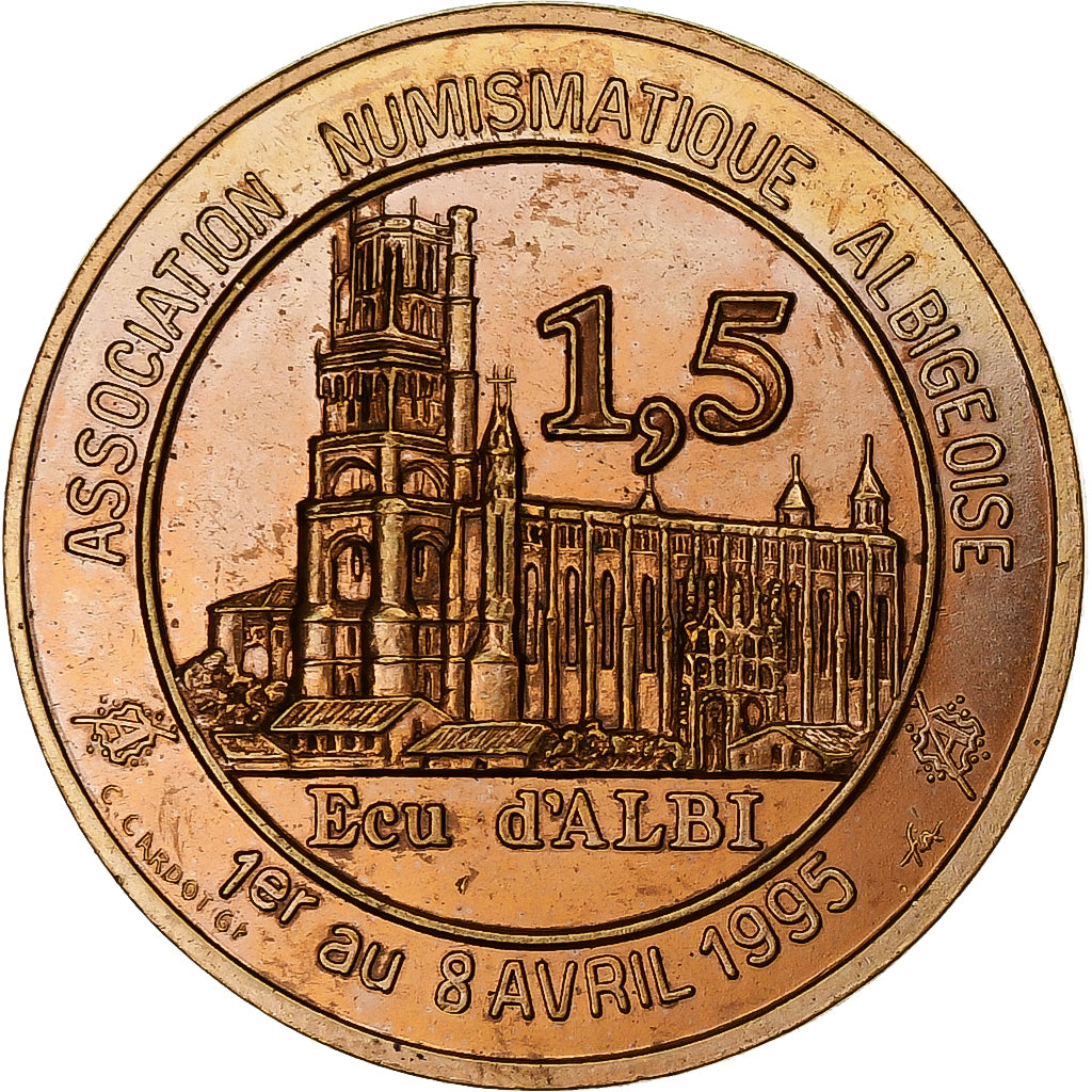 France, Medal, Euros des Villes, 1.5 Ecu d'Albi, 1995, Copper, MS(63)