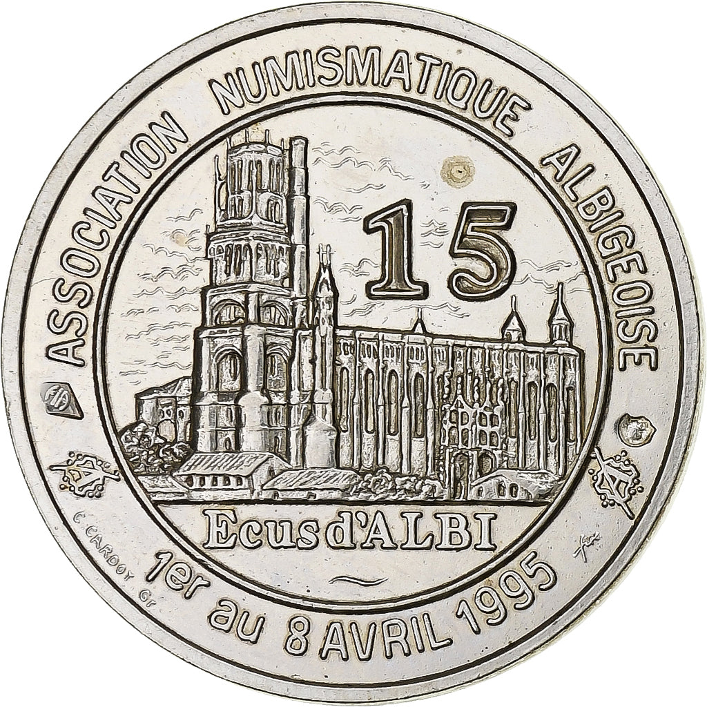 France, Médaille, Euro des villes, 15 Ecus d'Albi, 1995, Argent, SPL